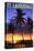 Ft. Lauderdale, Florida - Palms and Sunset-Lantern Press-Stretched Canvas