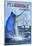 Ft. Lauderdale, Florida - Sailfish Scene-null-Mounted Poster