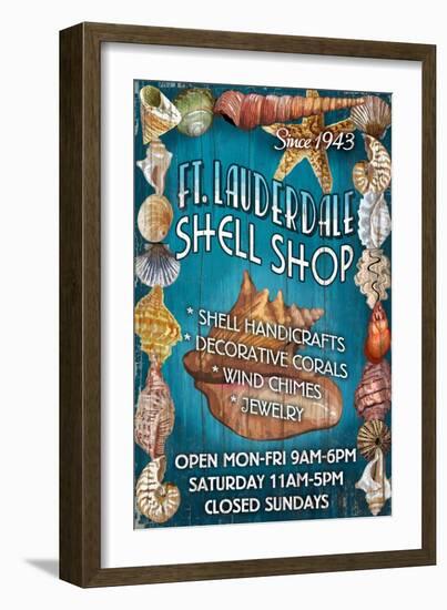 Ft. Lauderdale, Florida - Shell Shop-Lantern Press-Framed Art Print