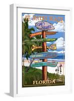 Ft. Myers Beach, Florida - Destination Signs-Lantern Press-Framed Art Print