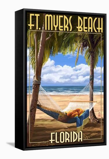 Ft. Myers Beach, Florida - Hammock-Lantern Press-Framed Stretched Canvas