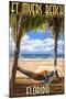 Ft. Myers Beach, Florida - Hammock-Lantern Press-Mounted Art Print