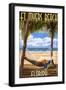 Ft. Myers Beach, Florida - Hammock-Lantern Press-Framed Art Print