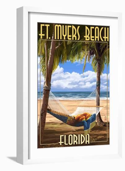 Ft. Myers Beach, Florida - Hammock-Lantern Press-Framed Art Print