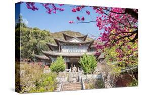 Fu Guo Temple, Five Phoenix Building (Formerly Buddhist Cloud Building) in Spring, Lijiang-Andreas Brandl-Stretched Canvas