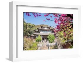 Fu Guo Temple, Five Phoenix Building (Formerly Buddhist Cloud Building) in Spring, Lijiang-Andreas Brandl-Framed Photographic Print