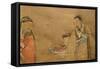 Fu, Lu, Shou; the Three Ages (Ink on Paper)-Chen Hongshou-Framed Stretched Canvas