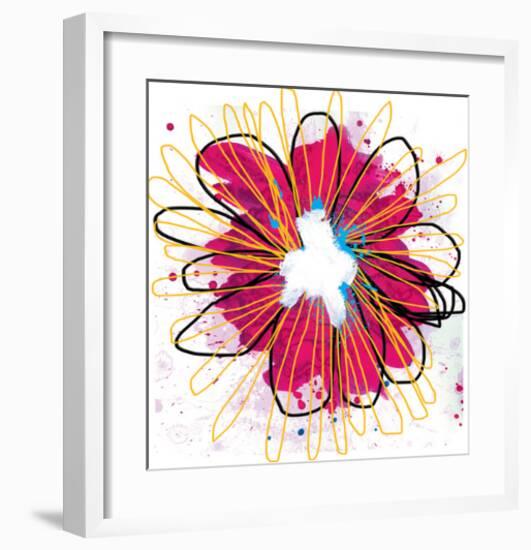 Fuchia Splash Flower-Elle Stewart-Framed Art Print