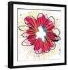 Fuchia Splash Flower-Elle Stewart-Framed Art Print