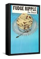 Fudge Ripple Ice Cream-null-Framed Stretched Canvas