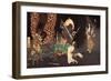 Fudô Threatening Yuten with His Sword-Yoshitoshi Tsukioka-Framed Premium Giclee Print