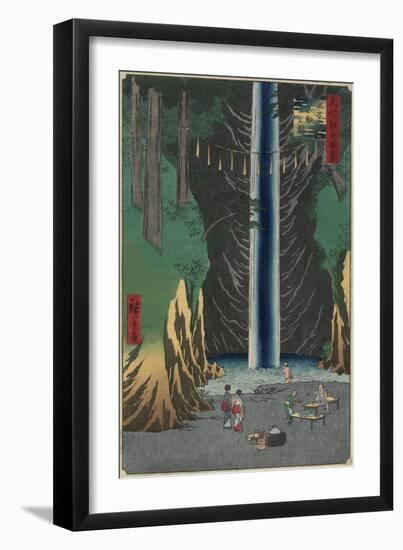 Fudo Waterfall, Oji, 1857-Utagawa Hiroshige-Framed Giclee Print