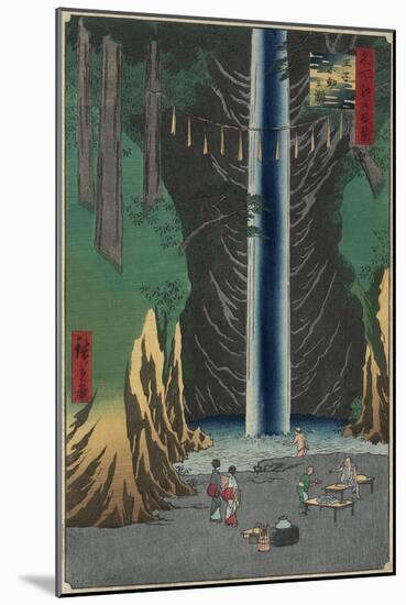 Fudo Waterfall, Oji, 1857-Utagawa Hiroshige-Mounted Giclee Print