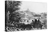 Fuegians at Woollya, with the Fitzroy Expedition's Camp in the Background, 1831-null-Stretched Canvas