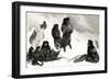 Fuegians Going to Trade in Zapallos with the Patagonians, Engraved by T.Lanseer 1838-Robert Fitzroy-Framed Giclee Print