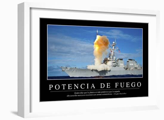 Fuego. Cita Inspiradora Y Póster Motivacional-null-Framed Photographic Print