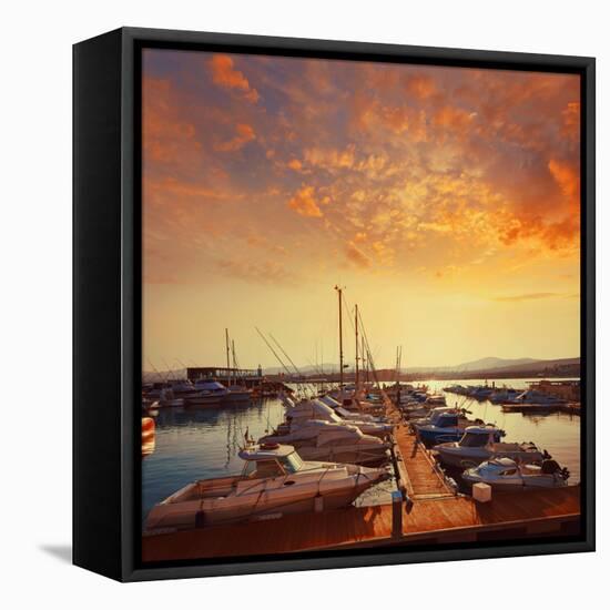 Fuerteventura Caleta Del Fuste Puerto Castillo at Canary Islands of Spain-Naturewolrd-Framed Stretched Canvas