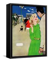 Fugitive From Romance - Saturday Evening Post "Leading Ladies", April 6, 1957 pg.35-Joe deMers-Framed Stretched Canvas