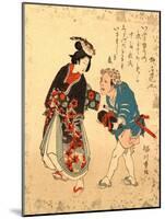 Fugu No Bijin to Kurage No Tomo-Yanagawa Shigenobu-Mounted Giclee Print