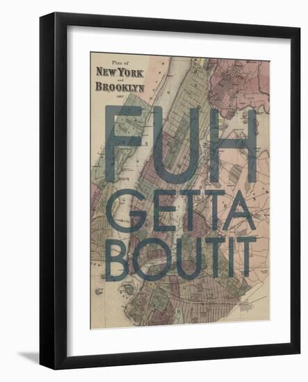 FUHGETTABOUTIT - 1867, New York & Brooklyn Plan, New York, United States Map-null-Framed Giclee Print