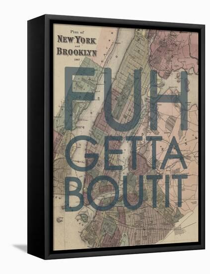 FUHGETTABOUTIT - 1867, New York & Brooklyn Plan, New York, United States Map-null-Framed Stretched Canvas