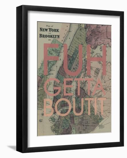 FUHGETTABOUTIT - 1867, New York & Brooklyn Plan, New York, United States Map-null-Framed Giclee Print