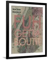 FUHGETTABOUTIT - 1867, New York & Brooklyn Plan, New York, United States Map-null-Framed Giclee Print