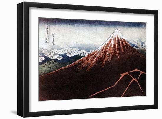 Fuji Above the Lightning, C1823-Katsushika Hokusai-Framed Giclee Print