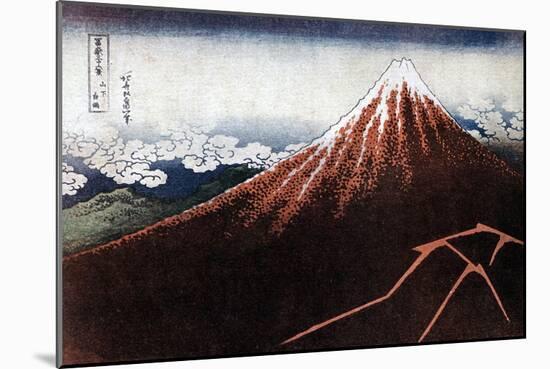 Fuji Above the Lightning, C1823-Katsushika Hokusai-Mounted Giclee Print