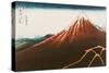 Fuji Above the Lightning", from the Series "36 Views of Mt. Fuji"-Katsushika Hokusai-Stretched Canvas