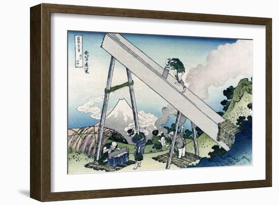 Fuji from a Sawyer's View-Katsushika Hokusai-Framed Art Print