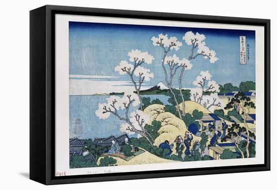 Fuji from Gotenyama at Shinagawa on the Tokaido'-Katsushika Hokusai-Framed Stretched Canvas