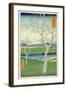 Fuji from Koshigaya, Mushashi, No.14 from the Series '36 Views of Mt. Fuji', ('Fuji Saryu Rokkei')-Ando Hiroshige-Framed Giclee Print