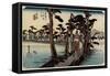 Fuji from the Left, Yoshiwara, C. 1833-Utagawa Hiroshige-Framed Stretched Canvas