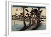 Fuji from the Left, Yoshiwara, C. 1833-Utagawa Hiroshige-Framed Giclee Print