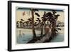 Fuji from the Left, Yoshiwara, C. 1833-Utagawa Hiroshige-Framed Giclee Print