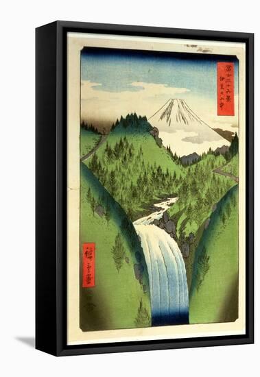 Fuji from the Mountains of Isu, No.22 from the Series '36 Views of Mt.Fuji' ('Fuji Saryu Rokkei')-Ando Hiroshige-Framed Stretched Canvas