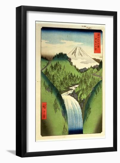 Fuji from the Mountains of Isu, No.22 from the Series '36 Views of Mt.Fuji' ('Fuji Saryu Rokkei')-Ando Hiroshige-Framed Giclee Print