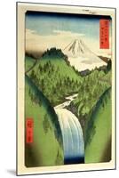 Fuji from the Mountains of Isu, No.22 from the Series '36 Views of Mt.Fuji' ('Fuji Saryu Rokkei')-Ando Hiroshige-Mounted Giclee Print