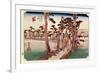 Fuji from Yoshiwara from 53 Stations of the Tokaido, c.1833-Ando Hiroshige-Framed Giclee Print