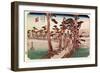 Fuji from Yoshiwara from 53 Stations of the Tokaido, c.1833-Ando Hiroshige-Framed Giclee Print