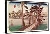 Fuji from Yoshiwara from 53 Stations of the Tokaido, c.1833-Ando Hiroshige-Framed Stretched Canvas