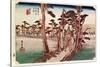 Fuji from Yoshiwara from 53 Stations of the Tokaido, c.1833-Ando Hiroshige-Stretched Canvas