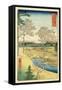 Fuji from Yuhi-Ga, Megwo, No.10 from the Series '36 Views of Mt.Fuji' ('Fuji Saryu Rokkei')-Ando Hiroshige-Framed Stretched Canvas