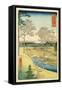 Fuji from Yuhi-Ga, Megwo, No.10 from the Series '36 Views of Mt.Fuji' ('Fuji Saryu Rokkei')-Ando Hiroshige-Framed Stretched Canvas