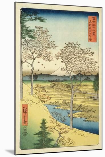 Fuji from Yuhi-Ga, Megwo, No.10 from the Series '36 Views of Mt.Fuji' ('Fuji Saryu Rokkei')-Ando Hiroshige-Mounted Giclee Print