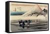 Fuji in the Morning, Hara, C. 1833-Utagawa Hiroshige-Framed Stretched Canvas