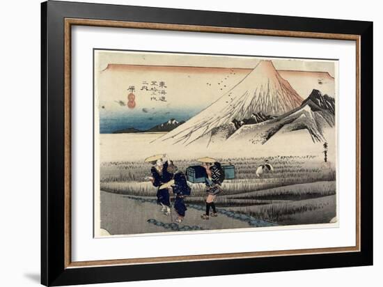 Fuji in the Morning, Hara, C. 1833-Utagawa Hiroshige-Framed Giclee Print