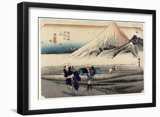 Fuji in the Morning, Hara, C. 1833-Utagawa Hiroshige-Framed Giclee Print