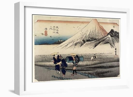 Fuji in the Morning, Hara, C. 1833-Utagawa Hiroshige-Framed Giclee Print